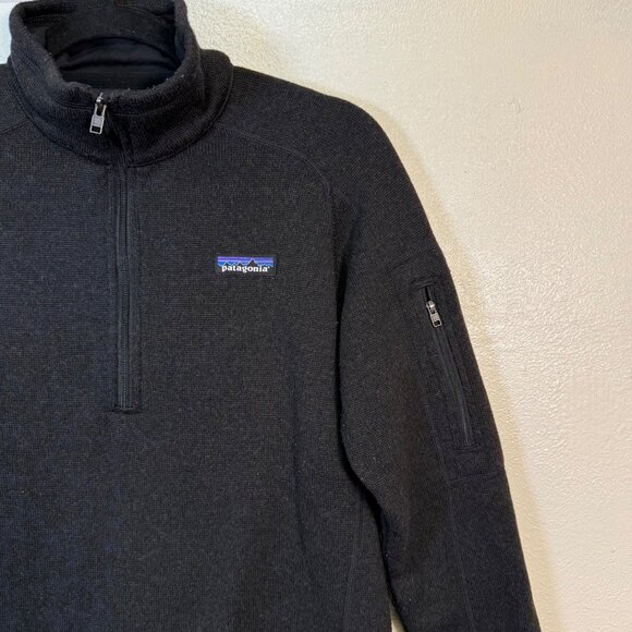 Patagonia Women's Better Sweater Jacket MEDIUM Black 3/4 Zip Custom Logo Outdoor - Picture 9 of 11